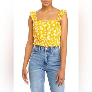 As U Wish | Juniors' Sleeveless Ruffle Crop Top  | Size S | NWT